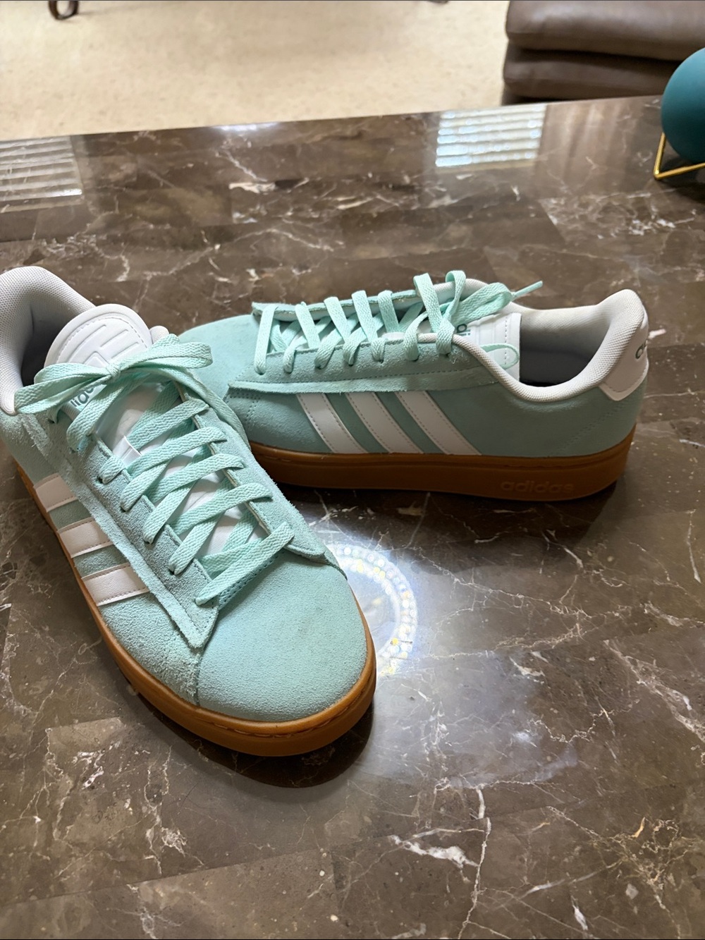 adidas Kids Mint-Tone Sneakers with Gum Sole - Picture 5 of 6